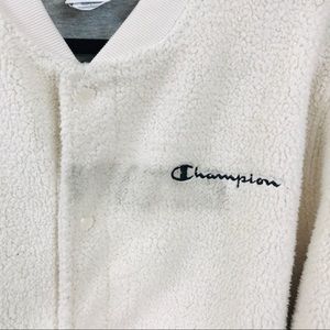champion uo exclusive baseball sherpa jacket
